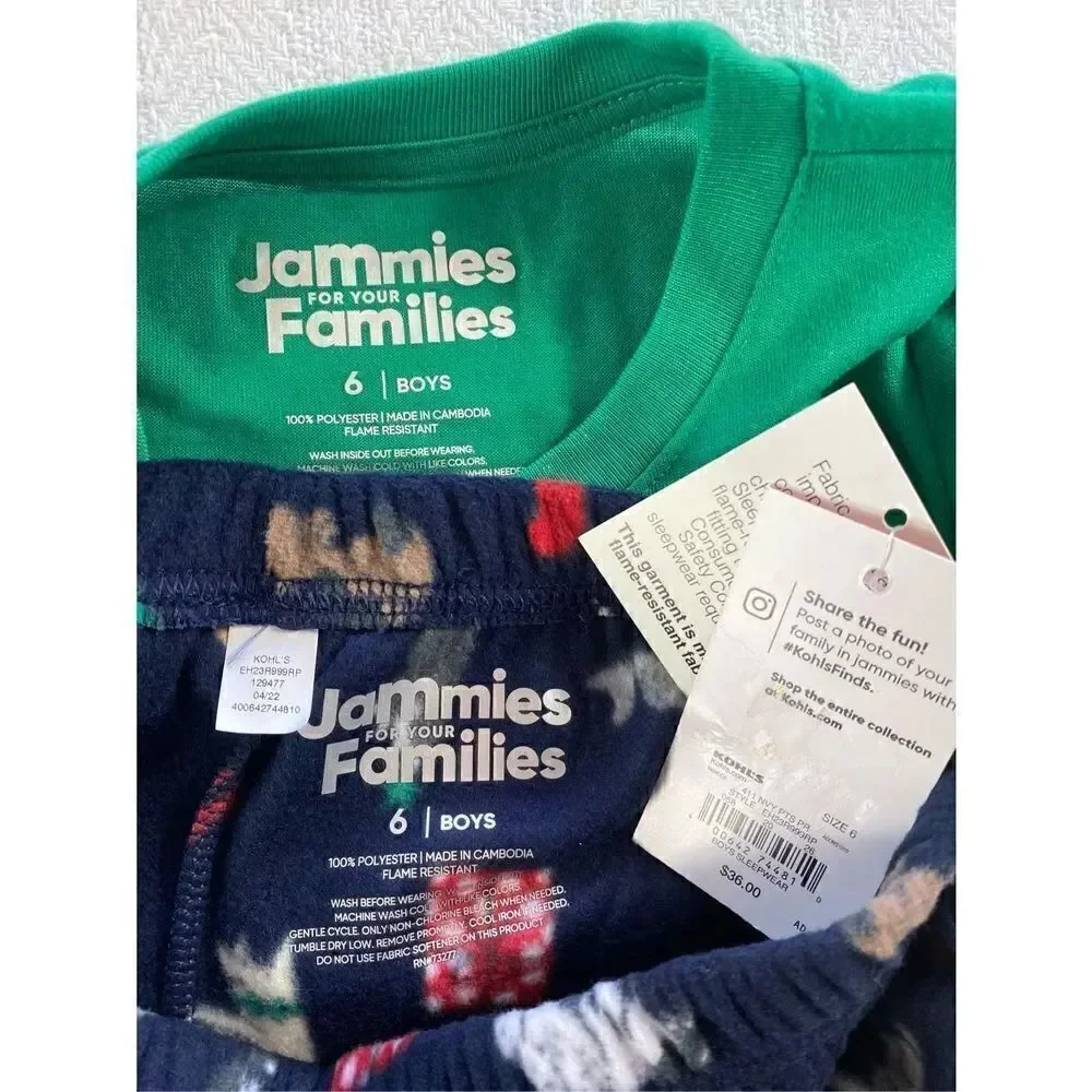 Jammies For Your Families Boys Size 6 Happy Howlidays Pajama 2 Piece Set